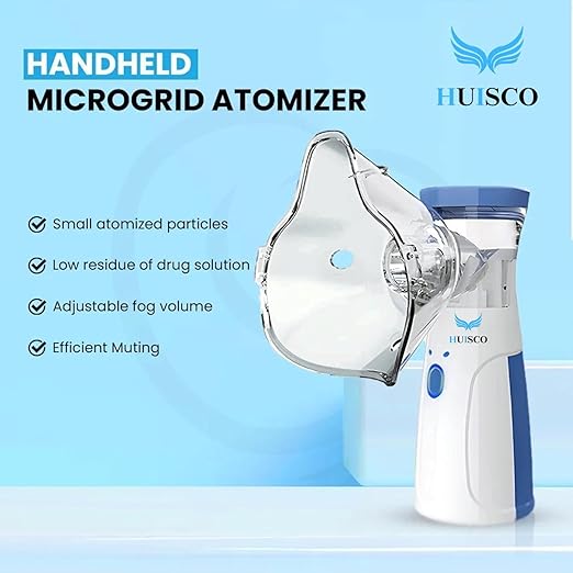 Portable Nebulizer for Adults and Kids Travel and Household Use, Handheld Mesh Nebulizer for Breathing Problems, Personal Inhalers for Cold and Cough - Quick Relief, Wireless Vaporizer Machine With Respiratory Mask