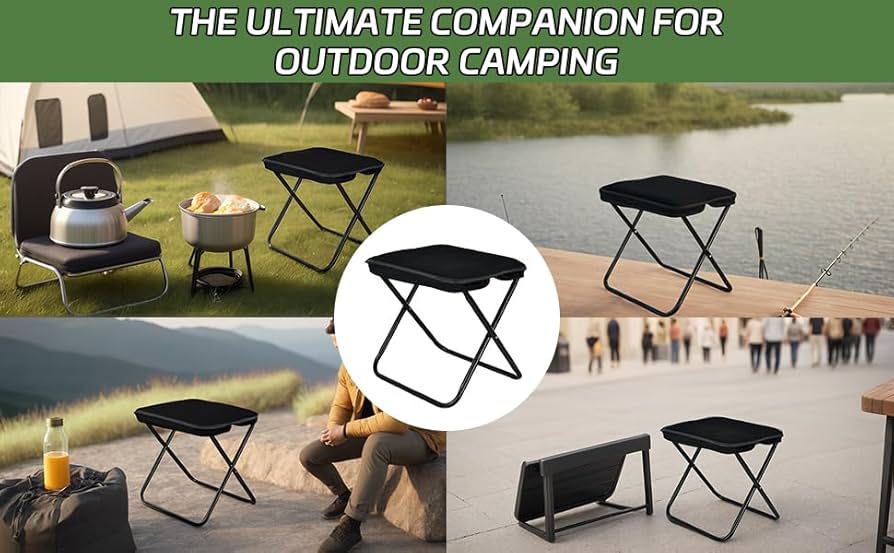 Folding Stool, Mini Outdoor Camping Stool, Portable Small Foldable Lightweight Hunting Seat with Zippered Carrying Bag, Folding Slacker Chairs for Fishing Travelling Picnics