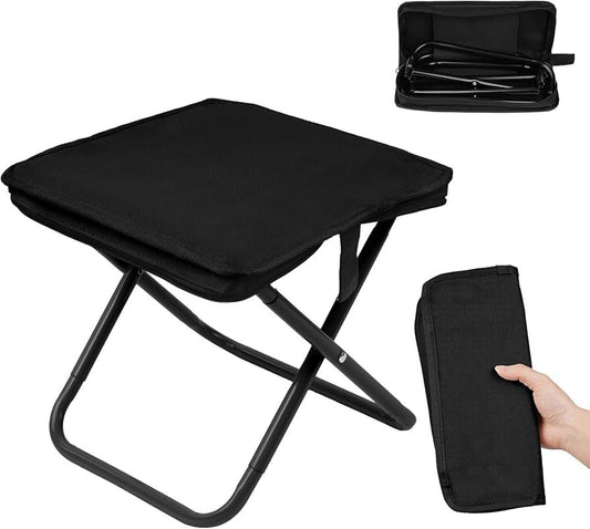 Folding Stool, Mini Outdoor Camping Stool, Portable Small Foldable Lightweight Hunting Seat with Zippered Carrying Bag, Folding Slacker Chairs for Fishing Travelling Picnics